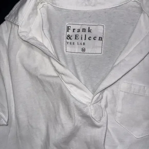 FRANK & EILEEN Lauren Polo Dress Heritage White Minimalist Short Sleeve - Picture 3 of 9